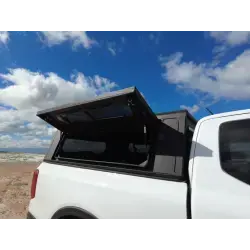 Hardtop Contour noir/ lisse sans fenêtre latérale pour Ford Ranger 2012-2022 Extra-Cab Alu-Cab